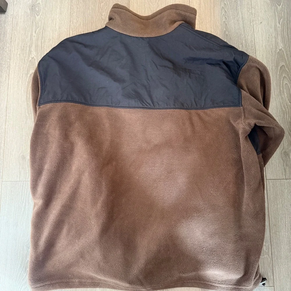 Columbia Full Zip Fleece‎ Jacket Men's XXL Brown Black Outdoor